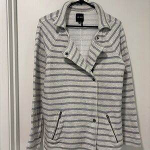 NIC+ZOE Gray Striped Utility Jacket
